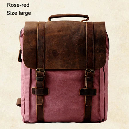 Leder Rucksack für Damen & Herren – Robuster Canvas-Mix