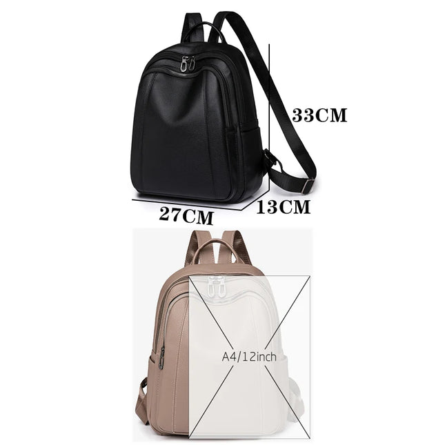 Vintage Leder Rucksack Damen – Geräumig für Schule & Reise