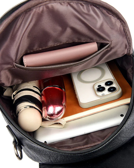 Damen Leder Rucksack 2-in-1: Rucksack & Schultertasche für Reise & Alltag