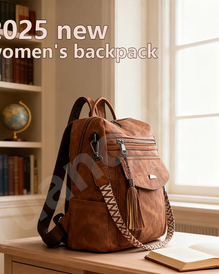 PU-Leder Rucksack Damen – Retro, wasserdicht, sicher & geräumig
