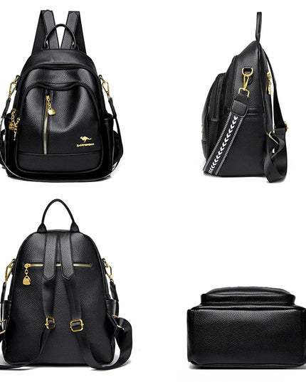 Vintage Leder Rucksack Damen – Geräumiger Begleiter für Alltag & Reise