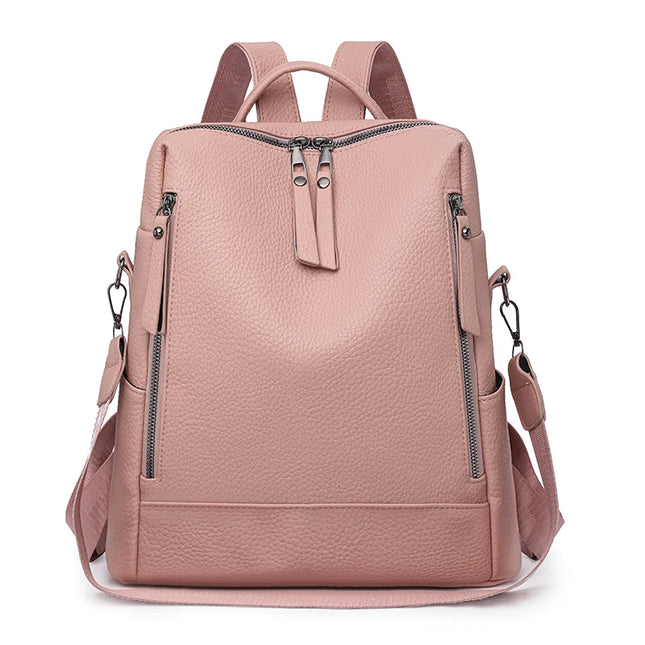 Damen Leder Rucksack – Wandelbare Schultertasche & Tote, wasserabweisend