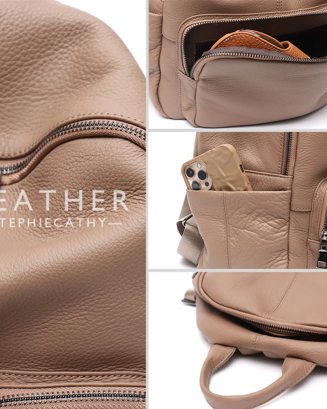 Weicher Lederrucksack für Damen & Herren – Alltag & Reise