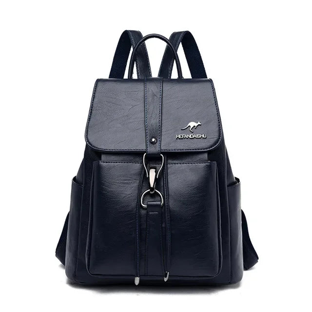 Weicher Leder Rucksack für Damen – Casual & praktisch für Alltag & Schule