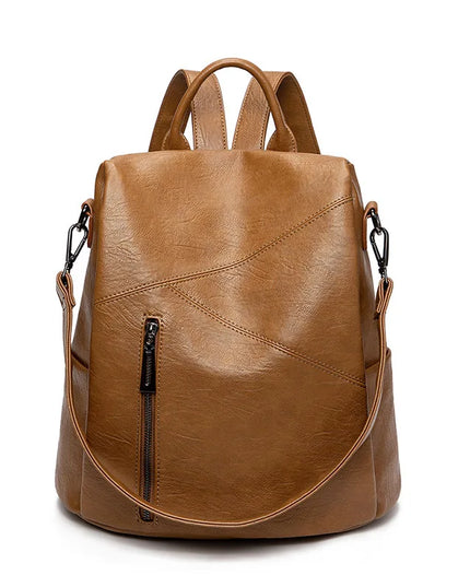 Damen Leder Rucksack Patchwork: Kalbsleder & Anti-Diebstahl