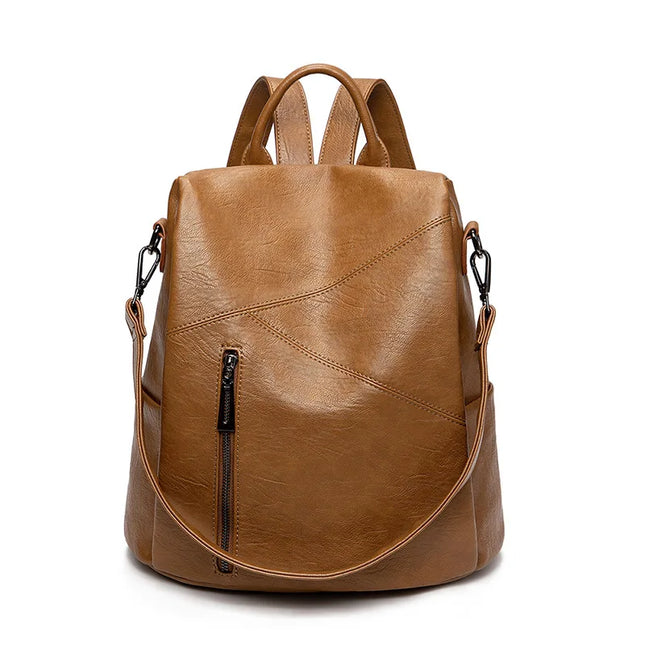 Damen Leder Rucksack 2025: Patchwork & Diebstahlschutz für Campus & Reise