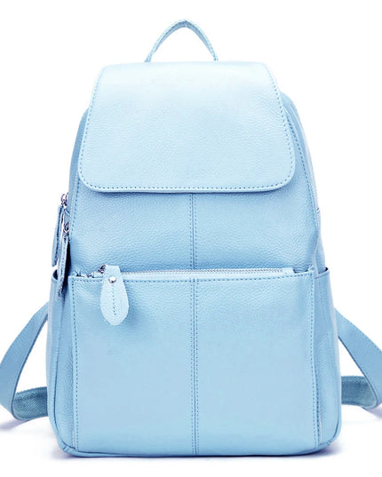 Eleganter Damen Lederrucksack Schwarz-Weiß mit Diebstahlschutz