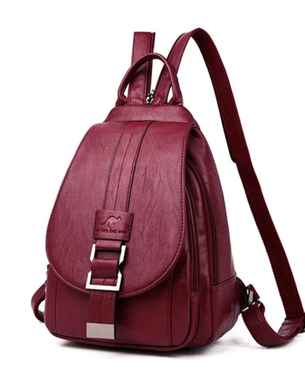 Multifunktionaler Vintage Lederrucksack für Damen & Teenager