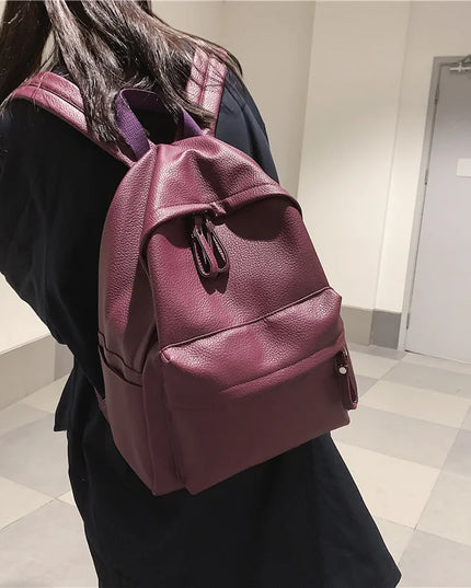 Stilvoller Leder Rucksack für Damen – Ideal für Schule & Freizeit
