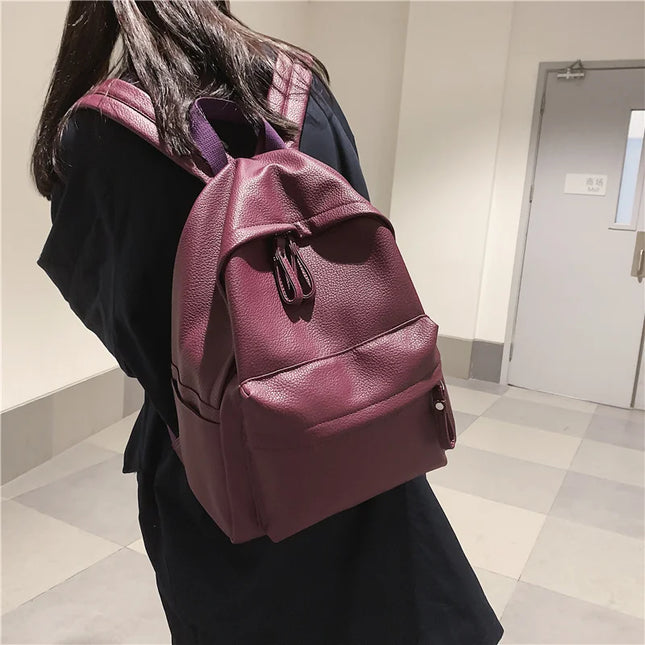 Stilvoller Leder Rucksack für Damen – Ideal für Schule & Freizeit