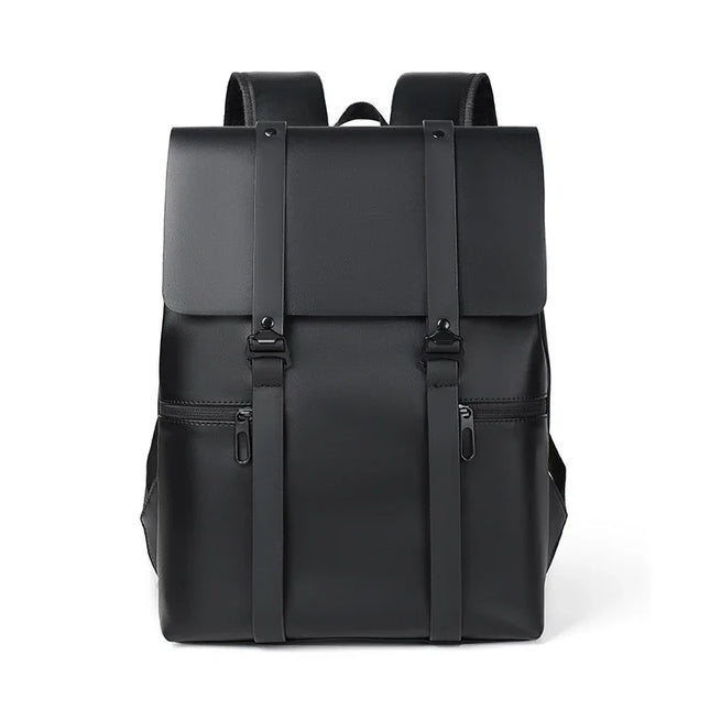 Schwarzer Lederrucksack für Herren | Laptop & Reise Begleiter