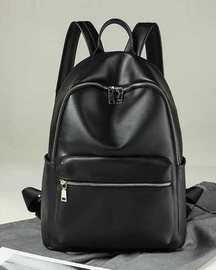 Damen Lederrucksack Schwarz – Geräumig & Vielseitig für Uni & Reise