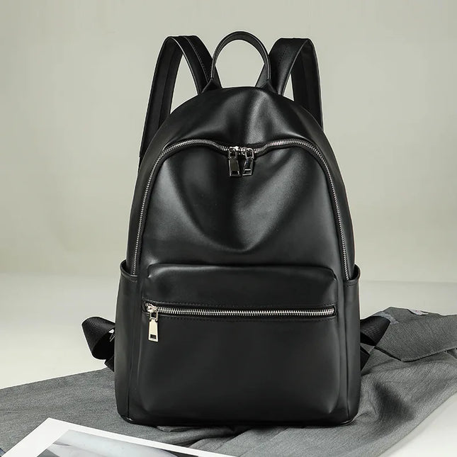 Damen Lederrucksack Schwarz – Geräumig & Vielseitig für Uni & Reise