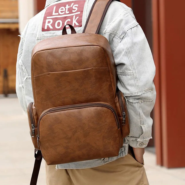 Business Rucksack in Leder-Optik für Herren – Büro, Laptop & Reisen