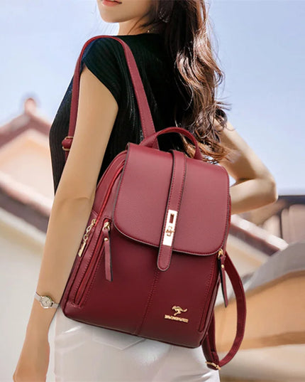 Lederrucksack Damen Schwarz – Vintage Stil für Alltag & Schule