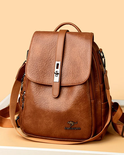 Damen Leder Rucksack 2-in-1: Rucksack & Schultertasche für Reise & Alltag
