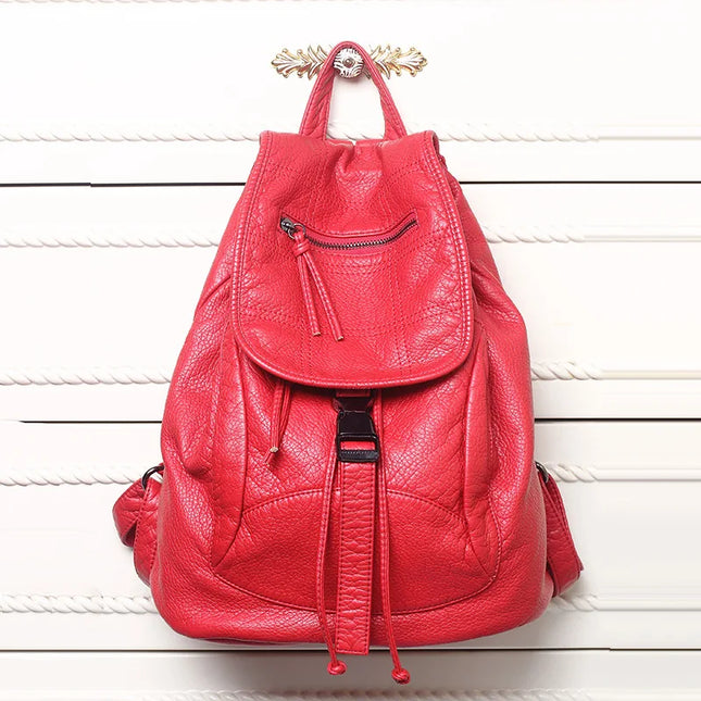 Schwarzer Damen Rucksack in Leder-Optik – Groß & Vielseitig für Alltag & Reise