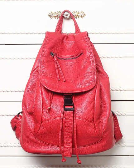Schwarzer Leder Rucksack Damen – Groß für Alltag & Reisen