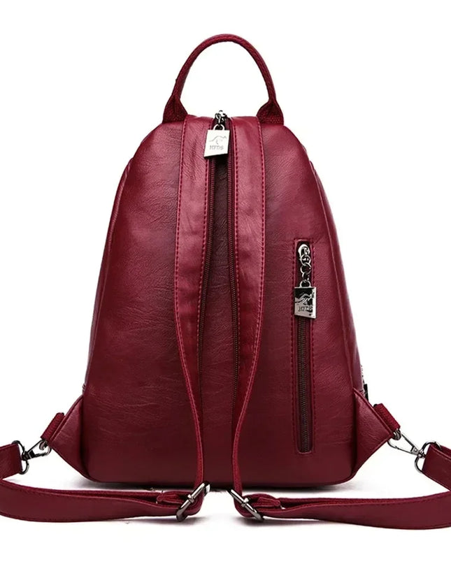 Damen Lederrucksack Vintage – Multifunktional für Schule & Reise