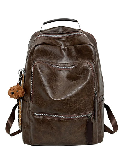Retro Lederrucksack für Damen – Groß, Reise & Laptopfach