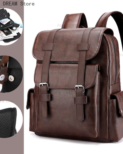 Vintage Lederrucksack – Weicher PU Rucksack für Reisen & Alltag