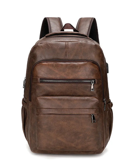 Lederrucksack für Herren: USB-Ladefunktion & Laptopfach