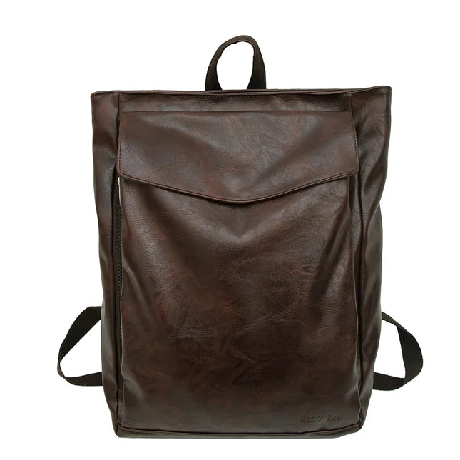 Großer Vintage Leder Rucksack für Damen – Grün, Y2K Style für Reise & Schule
