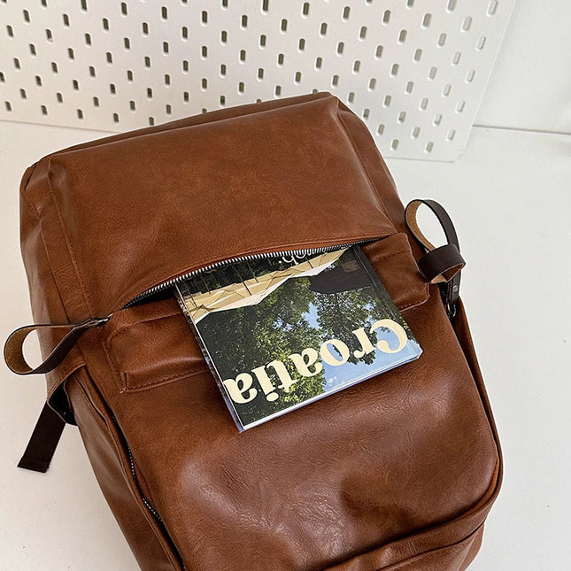 Stilvoller Leder Rucksack – Perfekt für Laptop, Arbeit & Reise