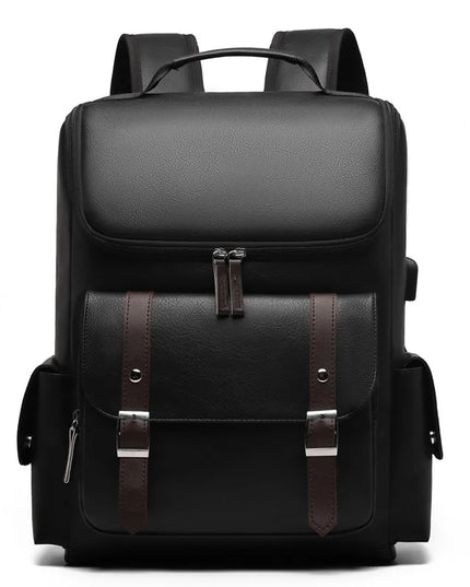 Vintage Lederrucksack mit Schnallen – Groß & Robust für Reisen