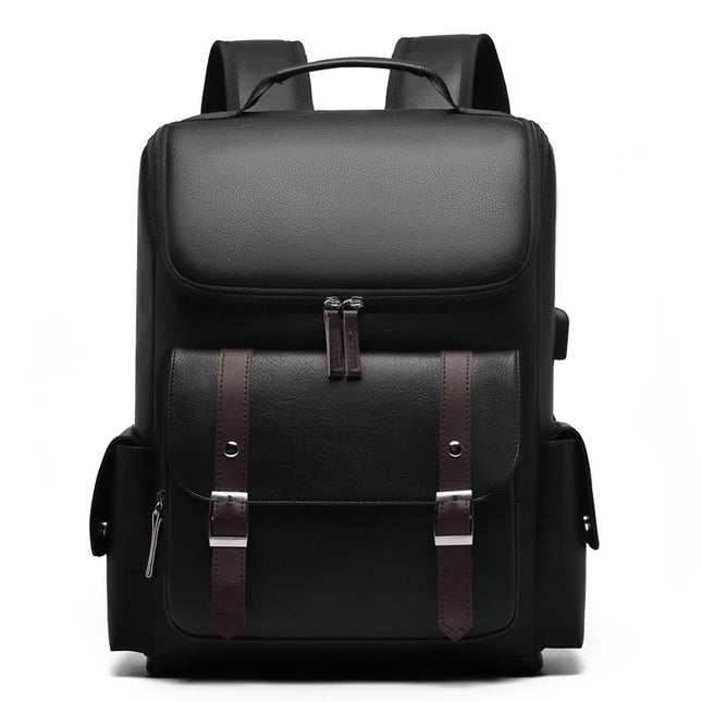 Vintage Lederrucksack mit Schnallen – Groß & Robust für Reisen