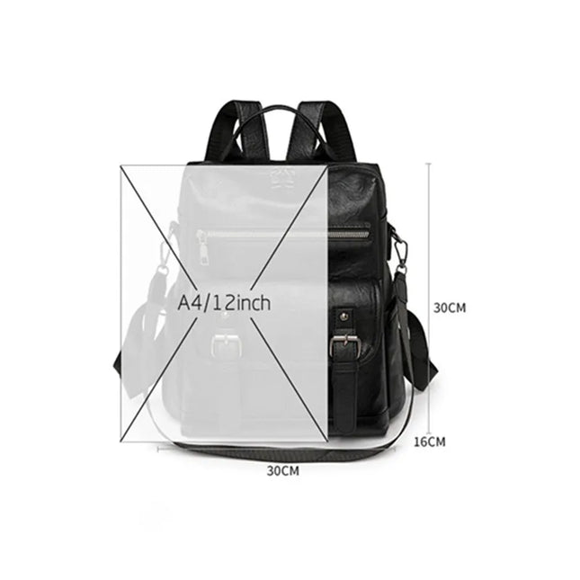 Retro Leder Rucksack für Damen – Vielseitig & Geräumig