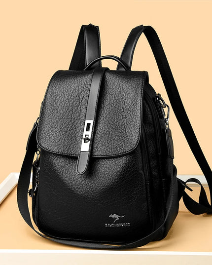 Damen Leder Rucksack 2-in-1: Rucksack & Schultertasche für Reise & Alltag