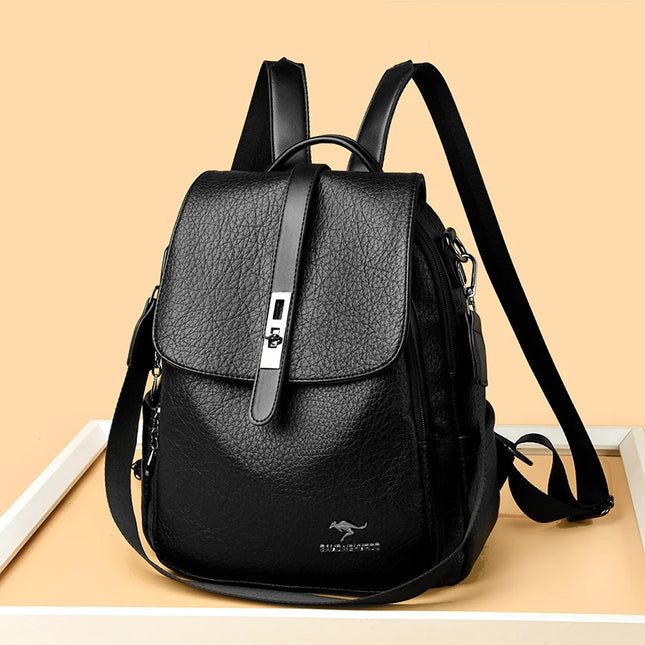 Damen Leder Rucksack 2-in-1: Rucksack & Schultertasche für Reise & Alltag