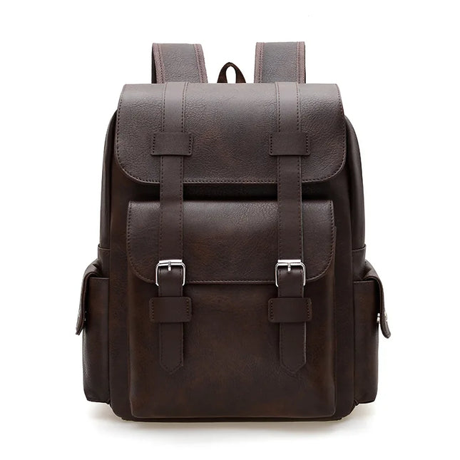 Vintage Leder Rucksack mit Schnalle – Geräumiger Begleiter für Reisen