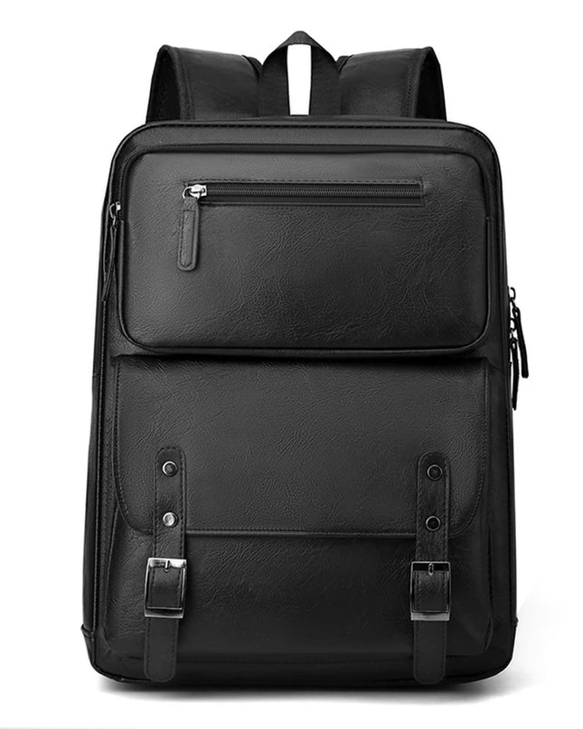 Lederrucksack für Herren & Jungen - Laptopfach - Schwarz & Braun