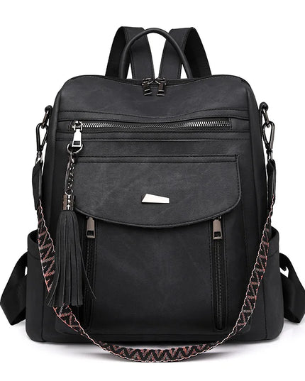 Retro Leder Rucksack Damen – Groß, Wasserfest & Diebstahlsicher
