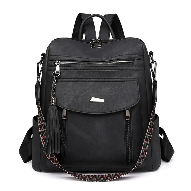 Retro Leder Rucksack Damen – Groß, Wasserfest & Diebstahlsicher