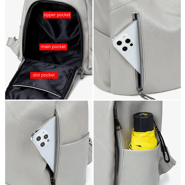 Damen Leder Rucksack 2025: Patchwork & Diebstahlschutz für Campus & Reise