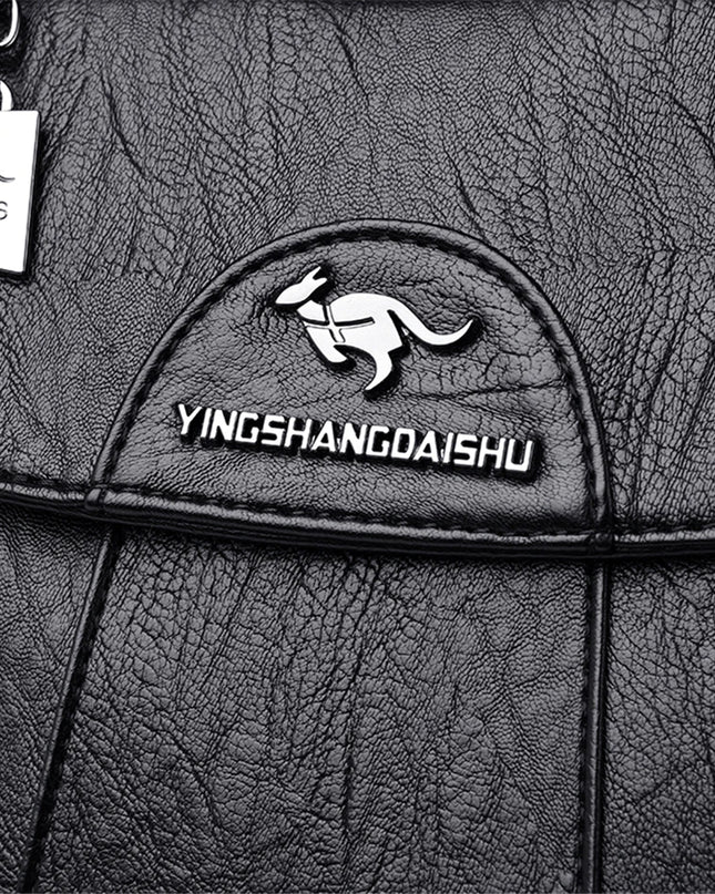 Schwarzer Leder Rucksack für Damen – Groß, weich & vielseitig