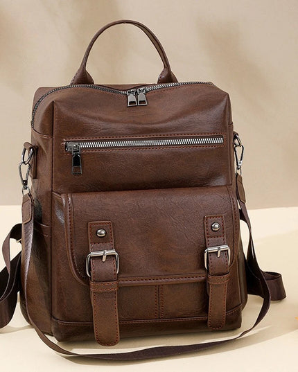 Retro Leder Rucksack Damen – Weich, Vielseitig & Geräumig für Alltag & Reise