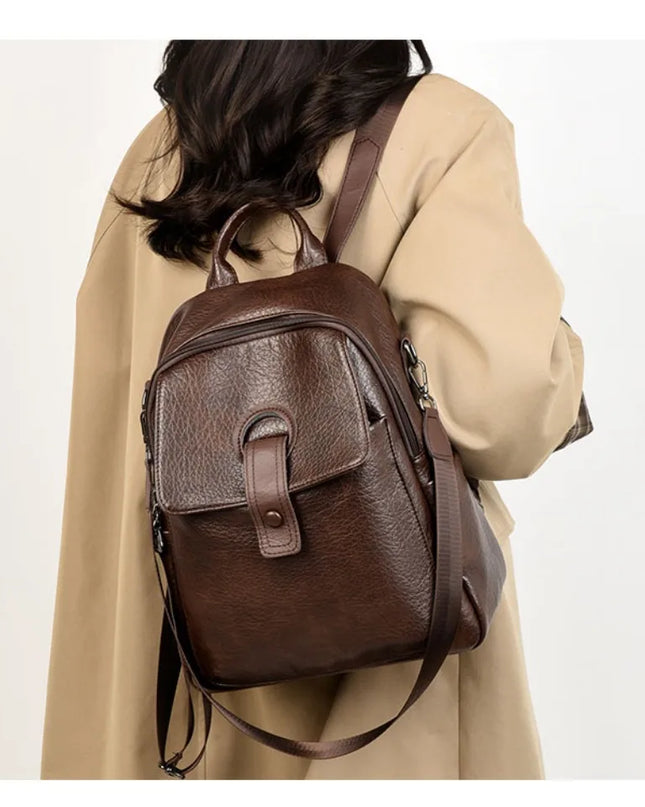 3-in-1 Leder Rucksack für Damen – Vielseitig & Weich