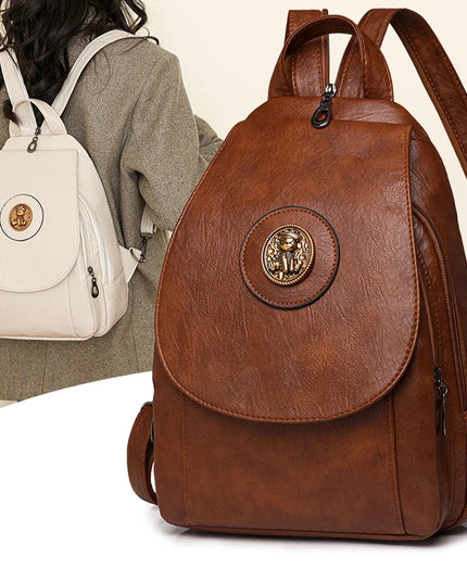 Weicher Leder Rucksack für Damen – Klein, Retro & Vielseitig