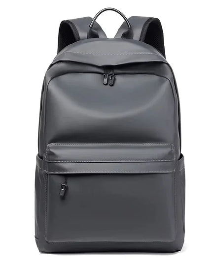 Schwarzer Leder Rucksack für Herren & Teenager | Laptop-Fach