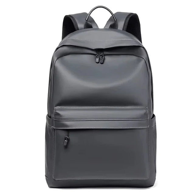 Schwarzer Leder Rucksack für Herren & Teenager | Laptop-Fach