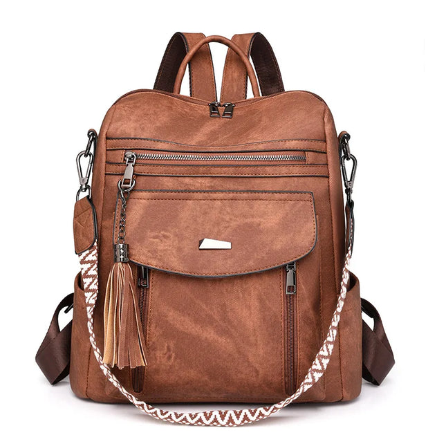 PU-Leder Rucksack Damen – Retro, wasserdicht, sicher & geräumig