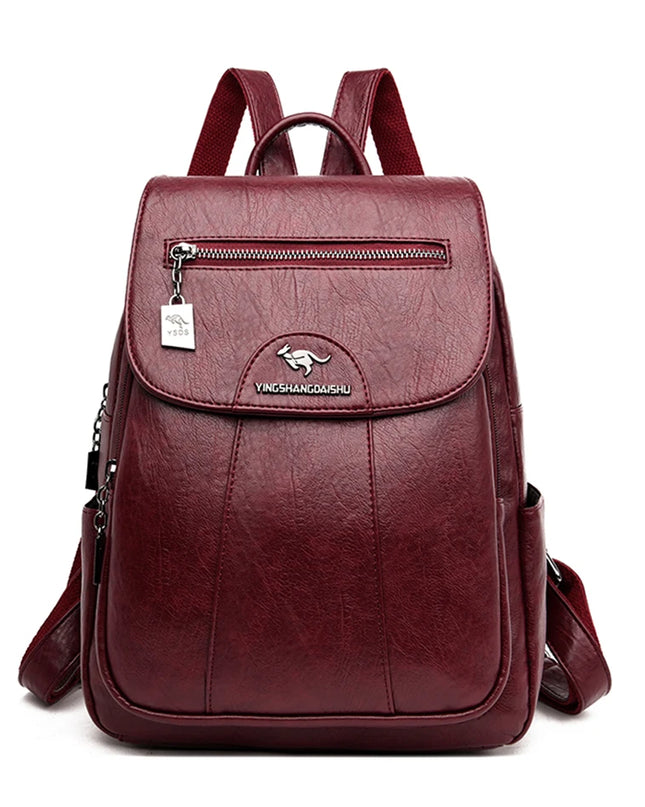 Schwarzer Leder Rucksack für Damen: Weich, geräumig & vielseitig