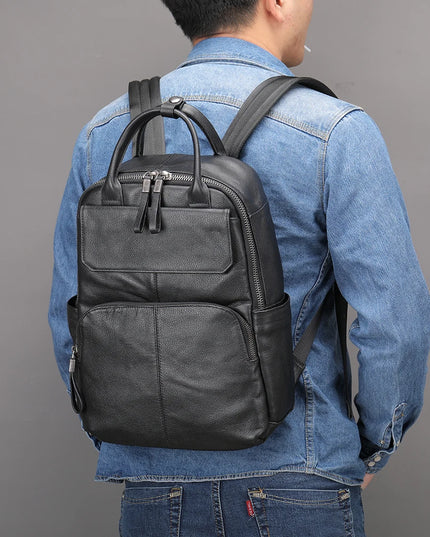 Großer Leder Rucksack für Herren: Laptopfach, Business & Freizeit