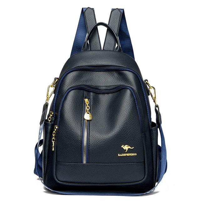 Vintage Leder Rucksack für Damen – Groß & Praktisch für Schule & Reise