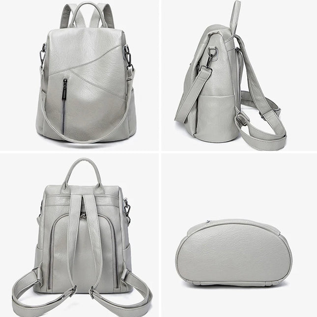 Patchwork Leder Rucksack für Damen – Kalbsleder & Diebstahlschutz