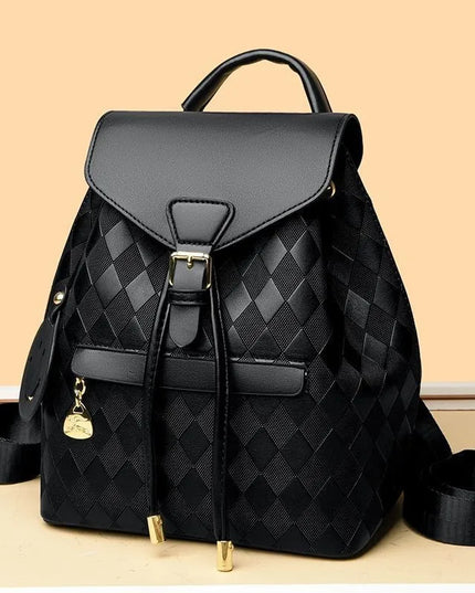 Schwarzer Damen Leder Rucksack – Weich & Multifunktional